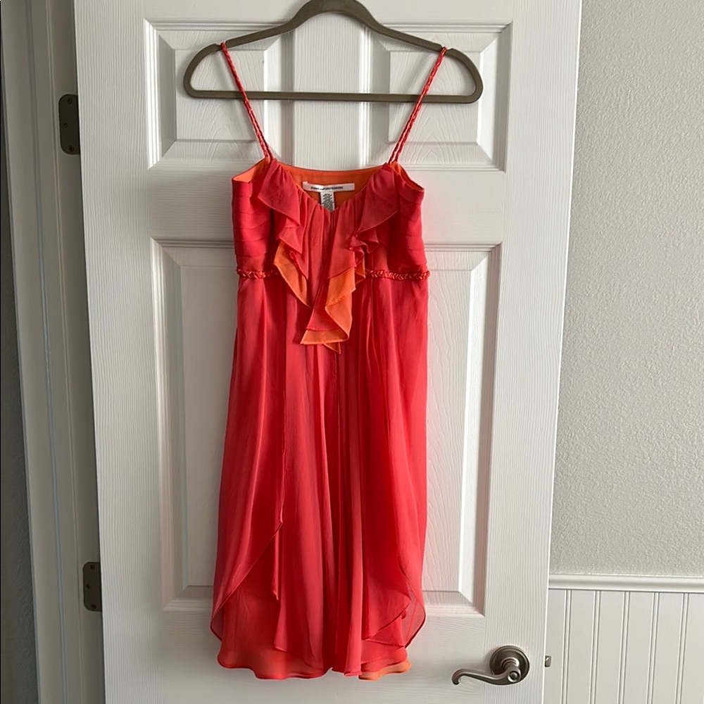 Diane Von Furstenberg Coral Silk Sundress